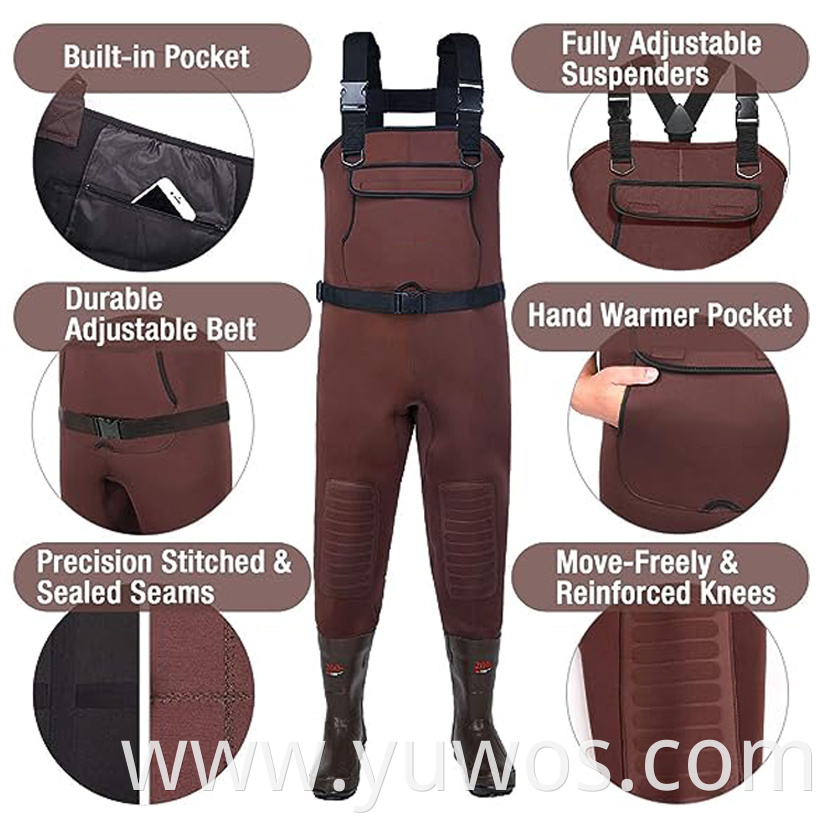 Neoprene Fishing Chest Waders 200g Insulation Boots